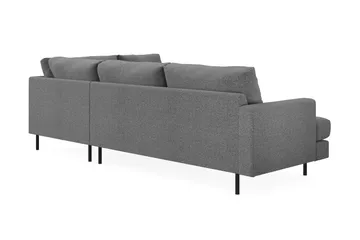 Menard Compact 4-sits Högervänd L-formad Schäslongsoffa i Tyg - Mörkgrå - Möbler - Soffa - Divansoffa & schäslongsoffa - 4 sits soffa med divan