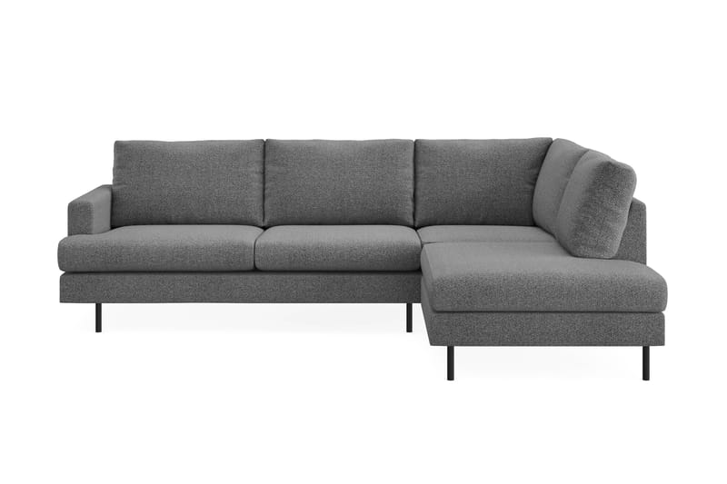 Menard Compact 4-sits Högervänd L-formad Schäslongsoffa i Tyg - Mörkgrå - Möbler - Soffa - Divansoffa & schäslongsoffa - 4 sits soffa med divan