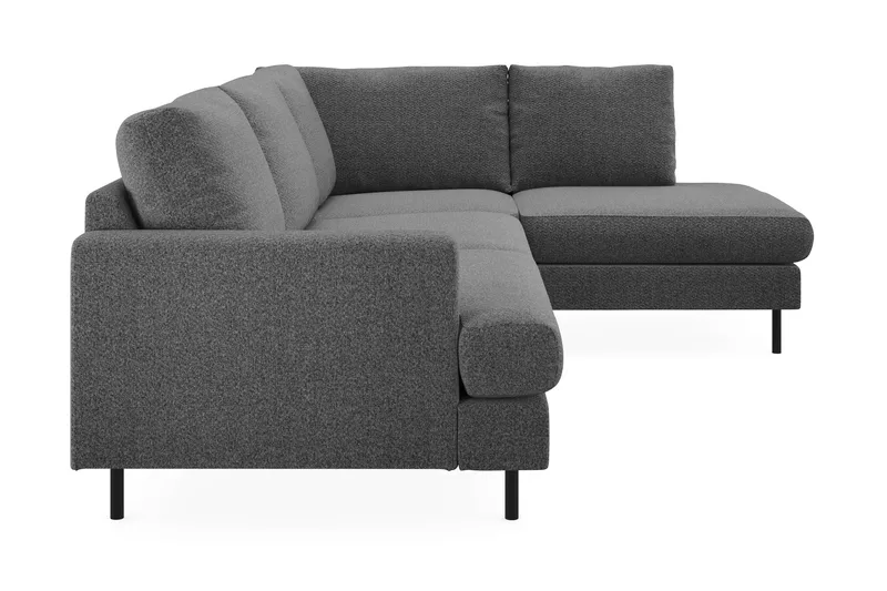 Menard Compact 4-sits Högervänd L-formad Schäslongsoffa i Tyg - Mörkgrå - Möbler - Soffa - Divansoffa & schäslongsoffa - 4 sits soffa med divan