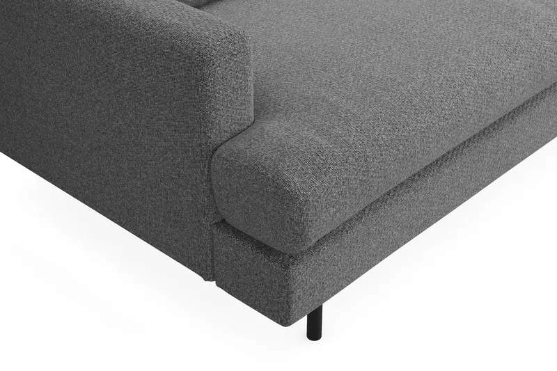 Menard Compact 4-sits Högervänd L-formad Schäslongsoffa i Tyg - Mörkgrå - Möbler - Soffa - Divansoffa & schäslongsoffa - 4 sits soffa med divan