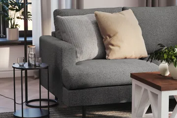 Menard Compact 4-sits Högervänd L-formad Schäslongsoffa i Tyg - Mörkgrå - Möbler - Soffa - Divansoffa & schäslongsoffa - 4 sits soffa med divan