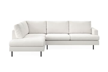 Menard Compact 4-sits Vänstervänd L-formad Schäslongsoffa i Bouclé - Vit - Möbler - Soffa - Divansoffa & schäslongsoffa - 4 sits soffa med divan
