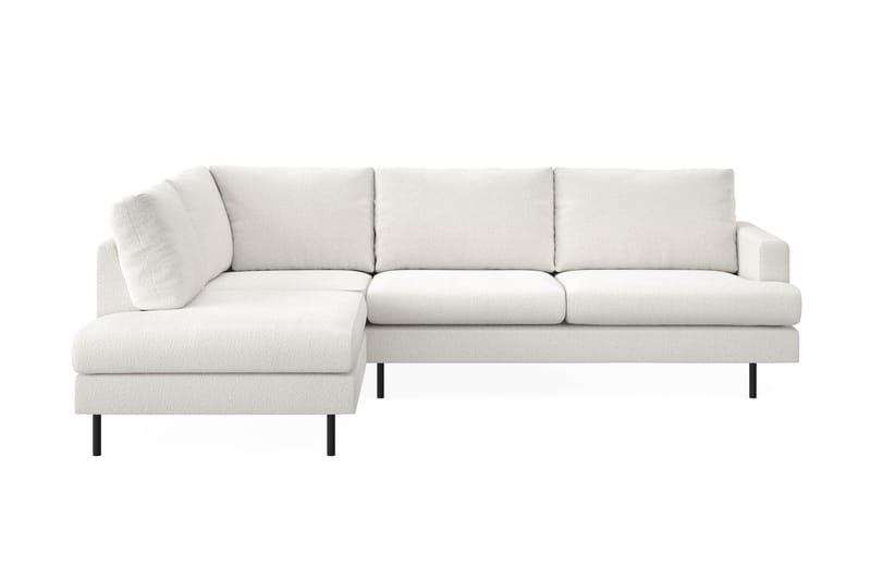 Menard Compact 4-sits Vänstervänd L-formad Schäslongsoffa i Bouclé - Vit - Möbler - Soffa - Divansoffa & schäslongsoffa - 4 sits soffa med divan