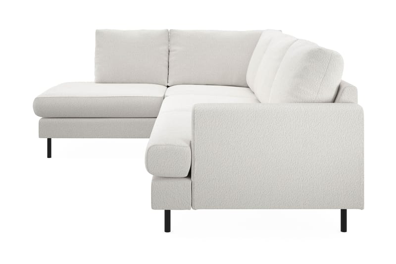 Menard Compact 4-sits Vänstervänd L-formad Schäslongsoffa i Bouclé - Vit - Möbler - Soffa - Divansoffa & schäslongsoffa - 4 sits soffa med divan
