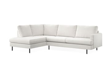 Menard Compact 4-sits Vänstervänd L-formad Schäslongsoffa i Bouclé - Vit - Möbler - Soffa - Divansoffa & schäslongsoffa - 4 sits soffa med divan