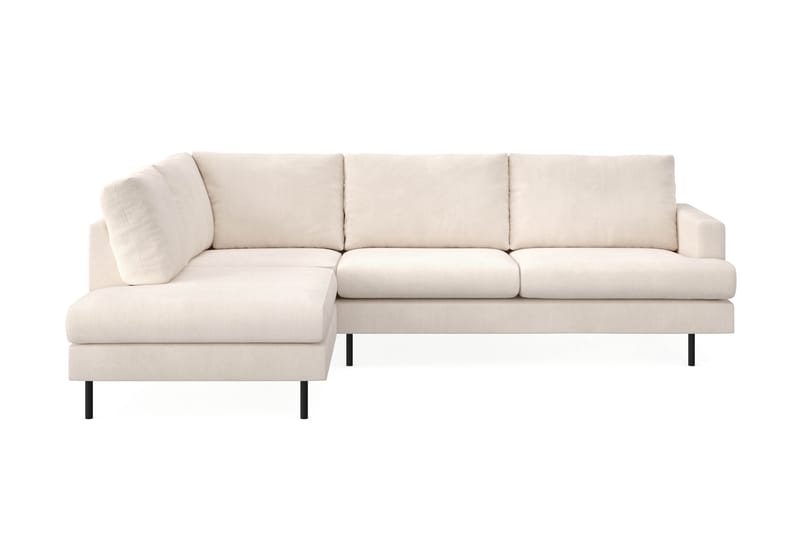 Menard Compact 4-sits Vänstervänd L-formad Schäslongsoffa i Manchester - Beige - Möbler - Soffa - Divansoffa & schäslongsoffa - 4 sits soffa med divan