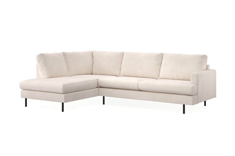 Menard Compact 4-sits Vänstervänd L-formad Schäslongsoffa i Manchester - Beige - Möbler - Soffa - Divansoffa & schäslongsoffa - 4 sits soffa med divan