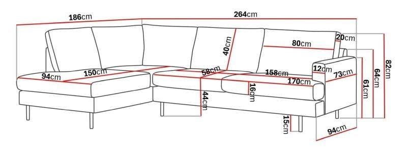 Menard Compact 4-sits Vänstervänd L-formad Schäslongsoffa i Manchester - Beige - Möbler - Soffa - Divansoffa & schäslongsoffa - 4 sits soffa med divan