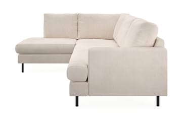 Menard Compact 4-sits Vänstervänd L-formad Schäslongsoffa i Manchester - Beige - Möbler - Soffa - Divansoffa & schäslongsoffa - 4 sits soffa med divan