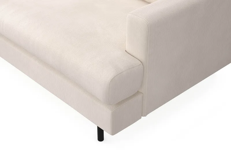 Menard Compact 4-sits Vänstervänd L-formad Schäslongsoffa i Manchester - Beige - Möbler - Soffa - Divansoffa & schäslongsoffa - 4 sits soffa med divan
