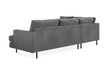 Menard Compact 4-sits Vänstervänd L-formad Schäslongsoffa i Manchester - Grå - Möbler - Soffa - Divansoffa & schäslongsoffa - 4 sits soffa med divan
