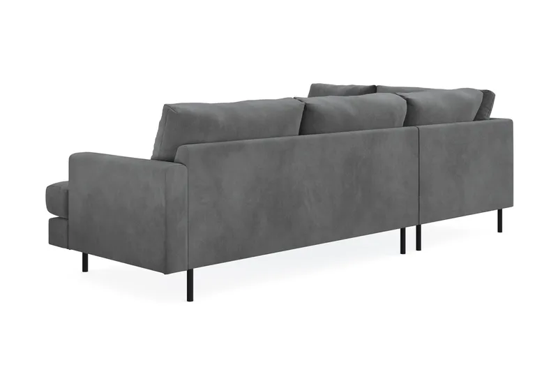 Menard Compact 4-sits Vänstervänd L-formad Schäslongsoffa i Manchester - Grå - Möbler - Soffa - Divansoffa & schäslongsoffa - 4 sits soffa med divan