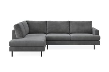 Menard Compact 4-sits Vänstervänd L-formad Schäslongsoffa i Manchester - Grå - Möbler - Soffa - Divansoffa & schäslongsoffa - 4 sits soffa med divan