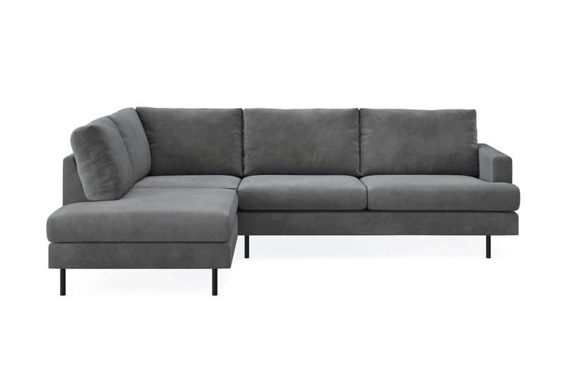 Menard Compact 4-sits Vänstervänd L-formad Schäslongsoffa i Manchester - Grå - Möbler - Soffa - Divansoffa & schäslongsoffa - 4 sits soffa med divan