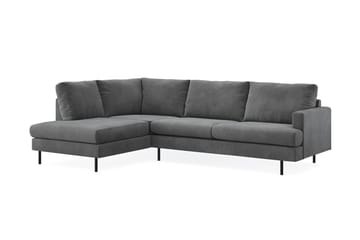 Menard Compact 4-sits Vänstervänd L-formad Schäslongsoffa i Manchester - Grå - Möbler - Soffa - Divansoffa & schäslongsoffa - 4 sits soffa med divan