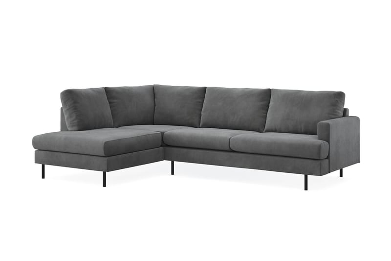 Menard Compact 4-sits Vänstervänd L-formad Schäslongsoffa i Manchester - Grå - Möbler - Soffa - Divansoffa & schäslongsoffa - 4 sits soffa med divan