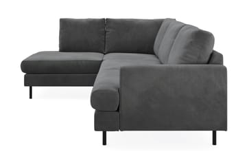 Menard Compact 4-sits Vänstervänd L-formad Schäslongsoffa i Manchester - Grå - Möbler - Soffa - Divansoffa & schäslongsoffa - 4 sits soffa med divan