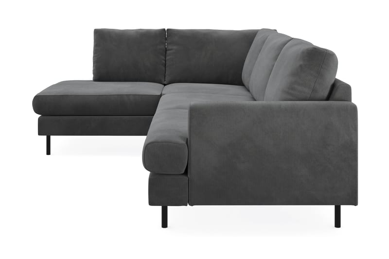 Menard Compact 4-sits Vänstervänd L-formad Schäslongsoffa i Manchester - Grå - Möbler - Soffa - Divansoffa & schäslongsoffa - 4 sits soffa med divan