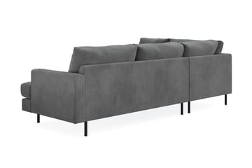 Menard Compact 4-sits Vänstervänd L-formad Schäslongsoffa i Manchester - Grå - Möbler - Soffa - Divansoffa & schäslongsoffa - 4 sits soffa med divan