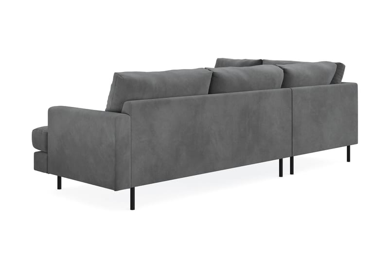 Menard Compact 4-sits Vänstervänd L-formad Schäslongsoffa i Manchester - Grå - Möbler - Soffa - Divansoffa & schäslongsoffa - 4 sits soffa med divan