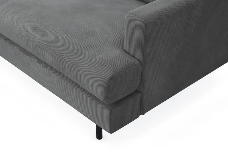 Menard Compact 4-sits Vänstervänd L-formad Schäslongsoffa i Manchester - Grå - Möbler - Soffa - Divansoffa & schäslongsoffa - 4 sits soffa med divan