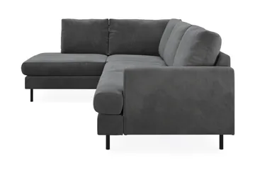 Menard Compact 4-sits Vänstervänd L-formad Schäslongsoffa i Manchester - Grå - Möbler - Soffa - Divansoffa & schäslongsoffa - 4 sits soffa med divan