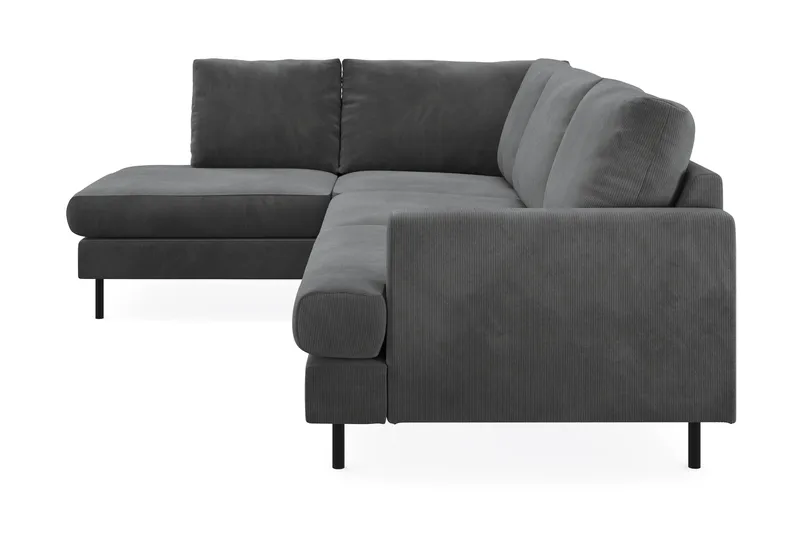 Menard Compact 4-sits Vänstervänd L-formad Schäslongsoffa i Manchester - Grå - Möbler - Soffa - Divansoffa & schäslongsoffa - 4 sits soffa med divan