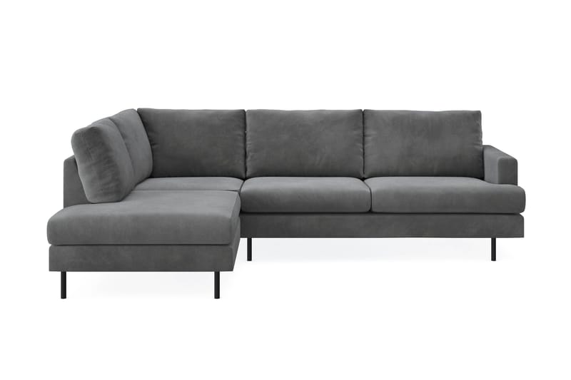 Menard Compact 4-sits Vänstervänd L-formad Schäslongsoffa i Manchester - Grå - Möbler - Soffa - Divansoffa & schäslongsoffa - 4 sits soffa med divan