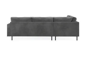 Menard Compact 4-sits Vänstervänd L-formad Schäslongsoffa i Manchester - Grå - Möbler - Soffa - Divansoffa & schäslongsoffa - 4 sits soffa med divan