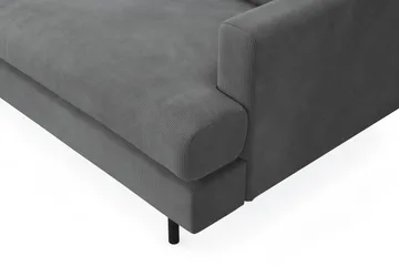 Menard Compact 4-sits Vänstervänd L-formad Schäslongsoffa i Manchester - Grå - Möbler - Soffa - Divansoffa & schäslongsoffa - 4 sits soffa med divan