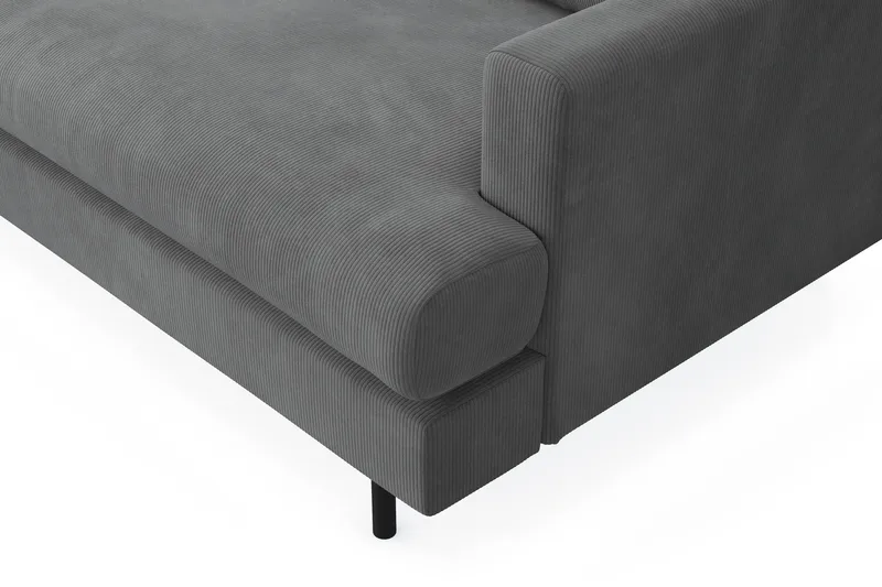 Menard Compact 4-sits Vänstervänd L-formad Schäslongsoffa i Manchester - Grå - Möbler - Soffa - Divansoffa & schäslongsoffa - 4 sits soffa med divan