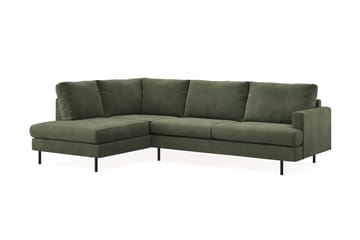 Menard Compact 4-sits Vänstervänd L-formad Schäslongsoffa i Manchester - Grön - Möbler - Soffa - Divansoffa & schäslongsoffa - 4 sits soffa med divan
