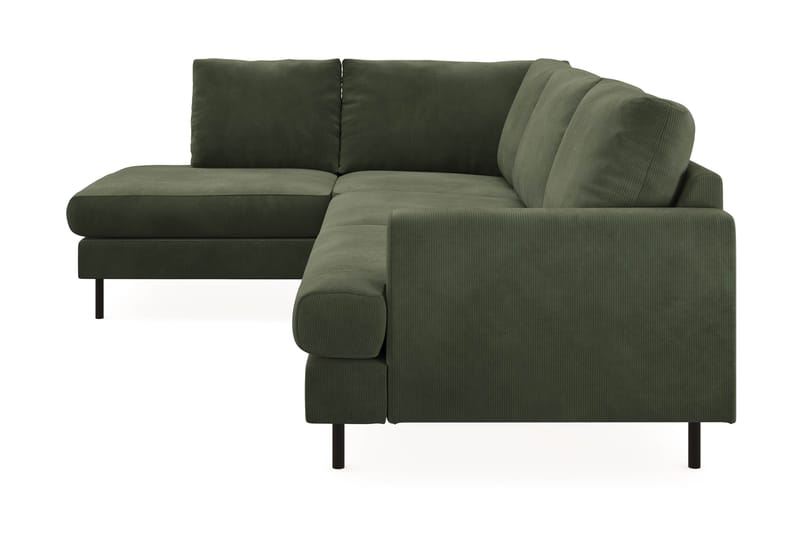 Menard Compact 4-sits Vänstervänd L-formad Schäslongsoffa i Manchester - Grön - Möbler - Soffa - Divansoffa & schäslongsoffa - 4 sits soffa med divan