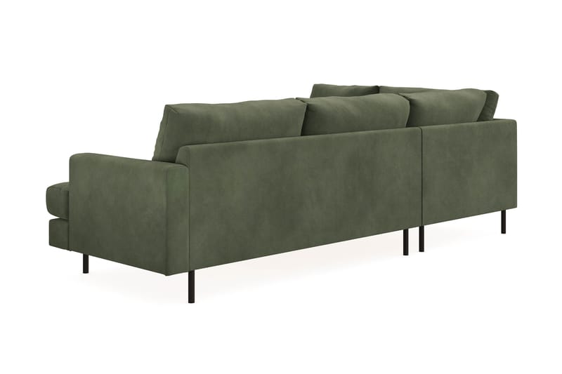 Menard Compact 4-sits Vänstervänd L-formad Schäslongsoffa i Manchester - Grön - Möbler - Soffa - Divansoffa & schäslongsoffa - 4 sits soffa med divan