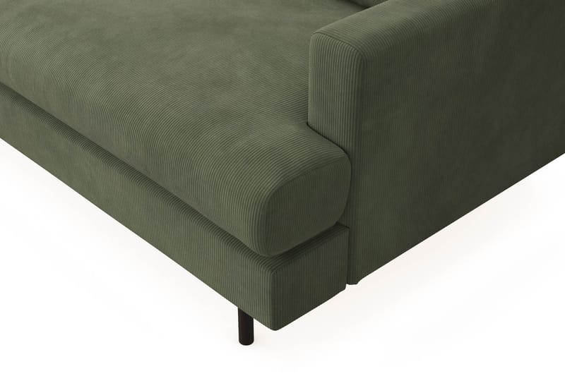 Menard Compact 4-sits Vänstervänd L-formad Schäslongsoffa i Manchester - Grön - Möbler - Soffa - Divansoffa & schäslongsoffa - 4 sits soffa med divan