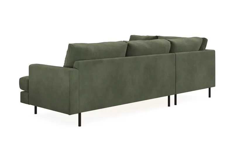 Menard Compact 4-sits Vänstervänd L-formad Schäslongsoffa i Manchester - Grön - Möbler - Soffa - Divansoffa & schäslongsoffa - 4 sits soffa med divan
