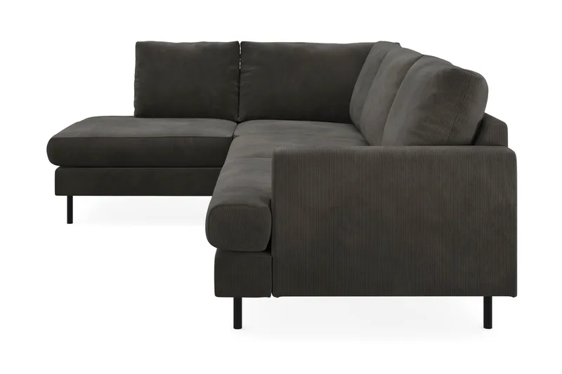 Menard Compact 4-sits Vänstervänd L-formad Schäslongsoffa i Manchester - Mörkgrå - Möbler - Soffa - Divansoffa & schäslongsoffa - 4 sits soffa med divan