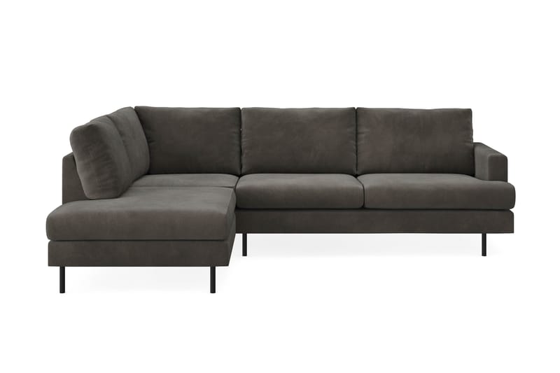 Menard Compact 4-sits Vänstervänd L-formad Schäslongsoffa i Manchester - Mörkgrå - Möbler - Soffa - Divansoffa & schäslongsoffa - 4 sits soffa med divan