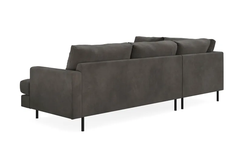 Menard Compact 4-sits Vänstervänd L-formad Schäslongsoffa i Manchester - Mörkgrå - Möbler - Soffa - Divansoffa & schäslongsoffa - 4 sits soffa med divan