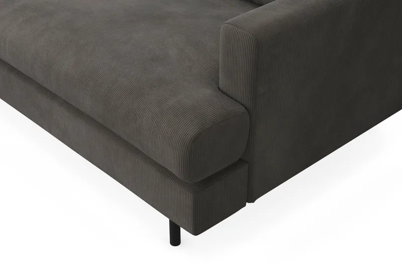 Menard Compact 4-sits Vänstervänd L-formad Schäslongsoffa i Manchester - Mörkgrå - Möbler - Soffa - Divansoffa & schäslongsoffa - 4 sits soffa med divan