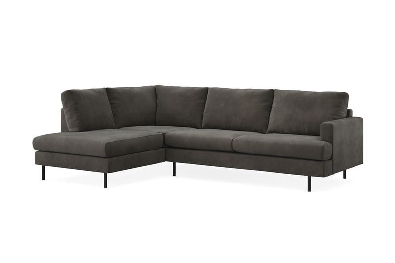 Menard Compact 4-sits Vänstervänd L-formad Schäslongsoffa i Manchester - Mörkgrå - Möbler - Soffa - Divansoffa & schäslongsoffa - 4 sits soffa med divan