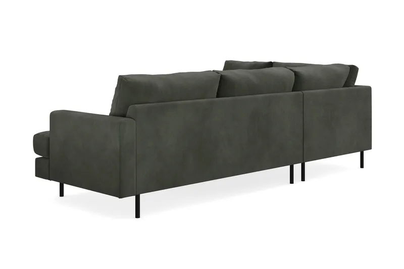 Menard Compact 4-sits Vänstervänd L-formad Schäslongsoffa i Manchester - Mörkgrön - Möbler - Soffa - Divansoffa & schäslongsoffa - 4 sits soffa med divan