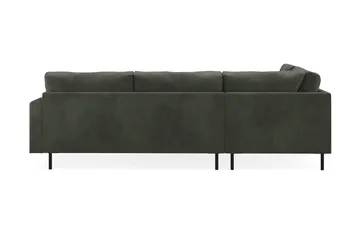 Menard Compact 4-sits Vänstervänd L-formad Schäslongsoffa i Manchester - Mörkgrön - Möbler - Soffa - Divansoffa & schäslongsoffa - 4 sits soffa med divan