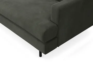 Menard Compact 4-sits Vänstervänd L-formad Schäslongsoffa i Manchester - Mörkgrön - Möbler - Soffa - Divansoffa & schäslongsoffa - 4 sits soffa med divan