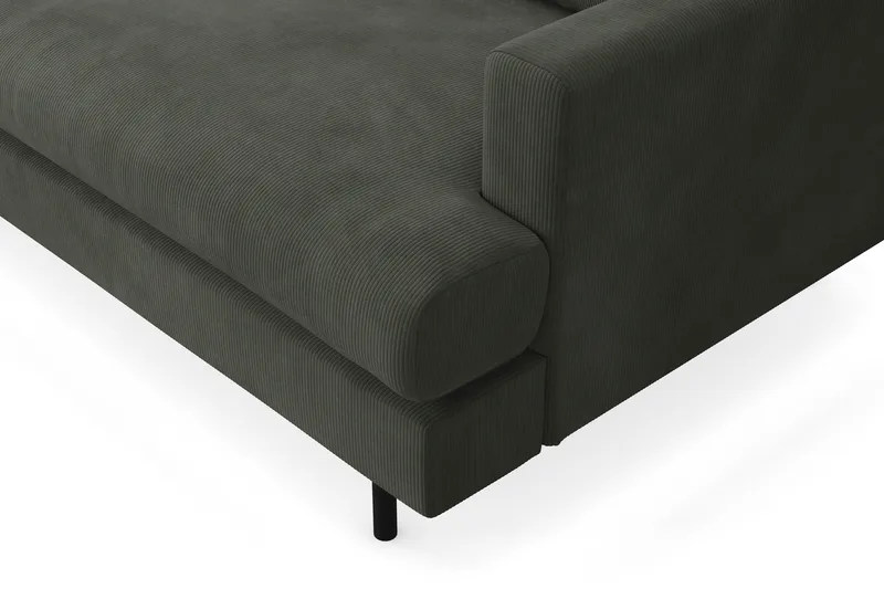 Menard Compact 4-sits Vänstervänd L-formad Schäslongsoffa i Manchester - Mörkgrön - Möbler - Soffa - Divansoffa & schäslongsoffa - 4 sits soffa med divan