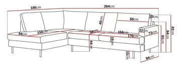 Menard Compact 4-sits Vänstervänd L-formad Schäslongsoffa i Manchester - Mörkgrön - Möbler - Soffa - Divansoffa & schäslongsoffa - 4 sits soffa med divan
