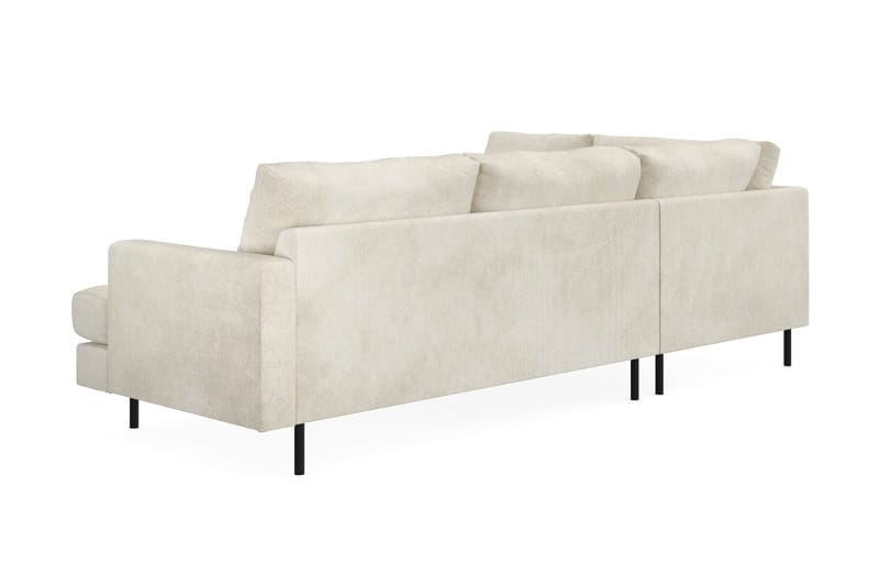 Menard Compact 4-sits Vänstervänd L-formad Schäslongsoffa i Sammet - Krämvit - Möbler - Soffa - Divansoffa & schäslongsoffa - 4 sits soffa med divan