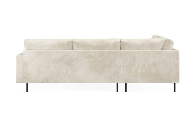 Menard Compact 4-sits Vänstervänd L-formad Schäslongsoffa i Sammet - Krämvit - Möbler - Soffa - Divansoffa & schäslongsoffa - 4 sits soffa med divan
