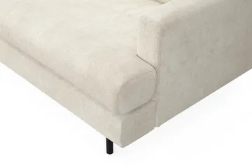 Menard Compact 4-sits Vänstervänd L-formad Schäslongsoffa i Sammet - Krämvit - Möbler - Soffa - Divansoffa & schäslongsoffa - 4 sits soffa med divan