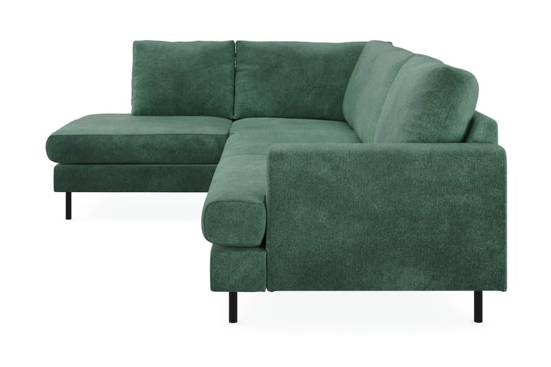 Menard Compact 4-sits Vänstervänd L-formad Schäslongsoffa i Sammet - Mörkgrön - Möbler - Soffa - Divansoffa & schäslongsoffa - 4 sits soffa med divan